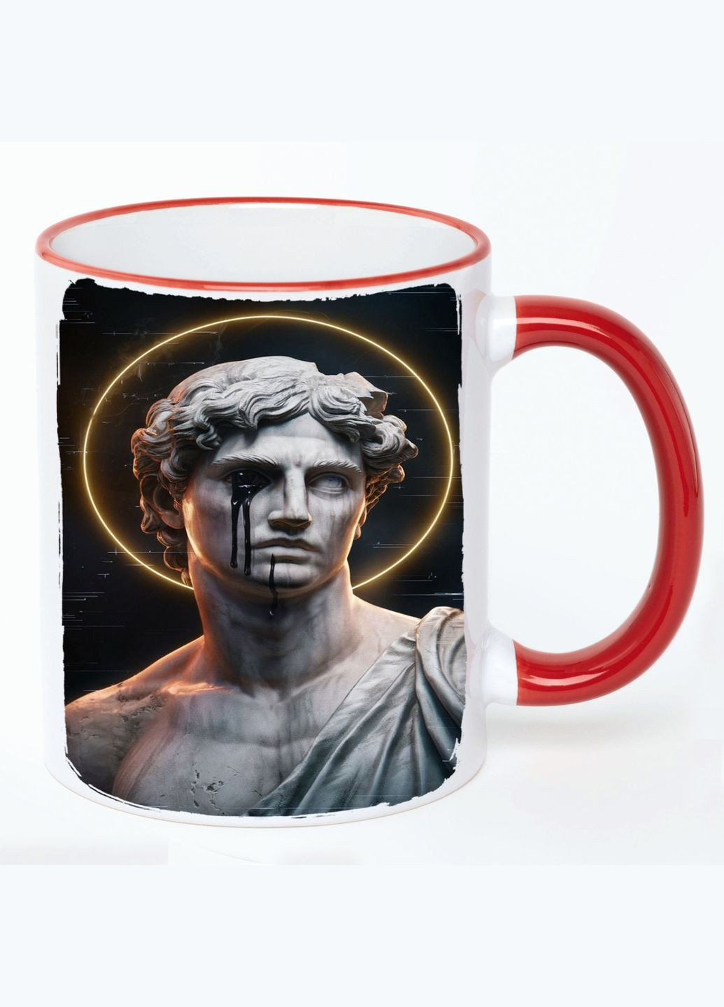 Чашка Арт #0085 (кухоль, кухоль) Біла з Червоною ручкою 330 мл No Brand (322714957)