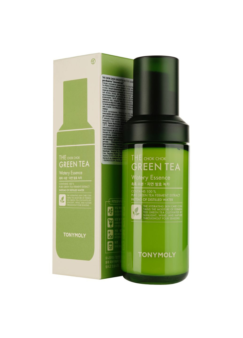 Tony Moly Эссенция для лица The Chok Chok Green Tea Watery Essence Зеленый чай, 55 мл — Крем, Южная Корея (328447889)