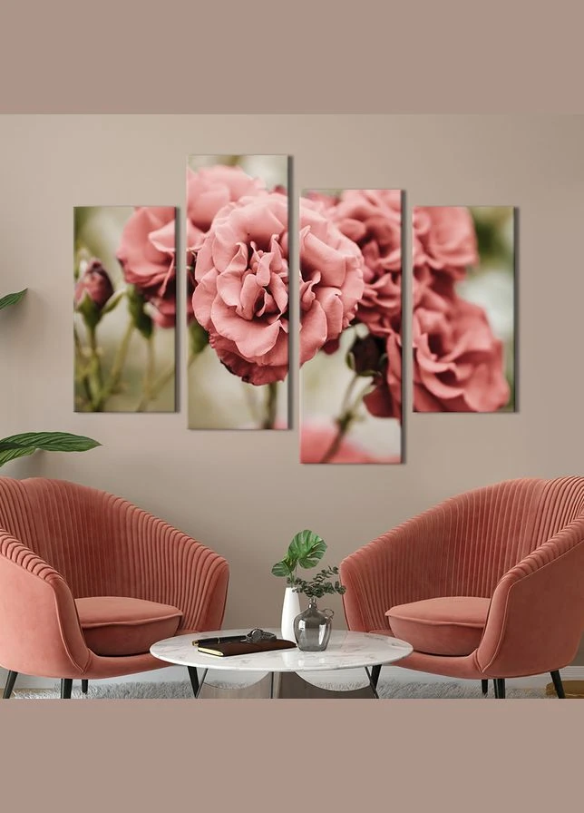 Картина на холсте Бежевая ажурная эустома 129x90 см (921-42) KilArt (379999927)