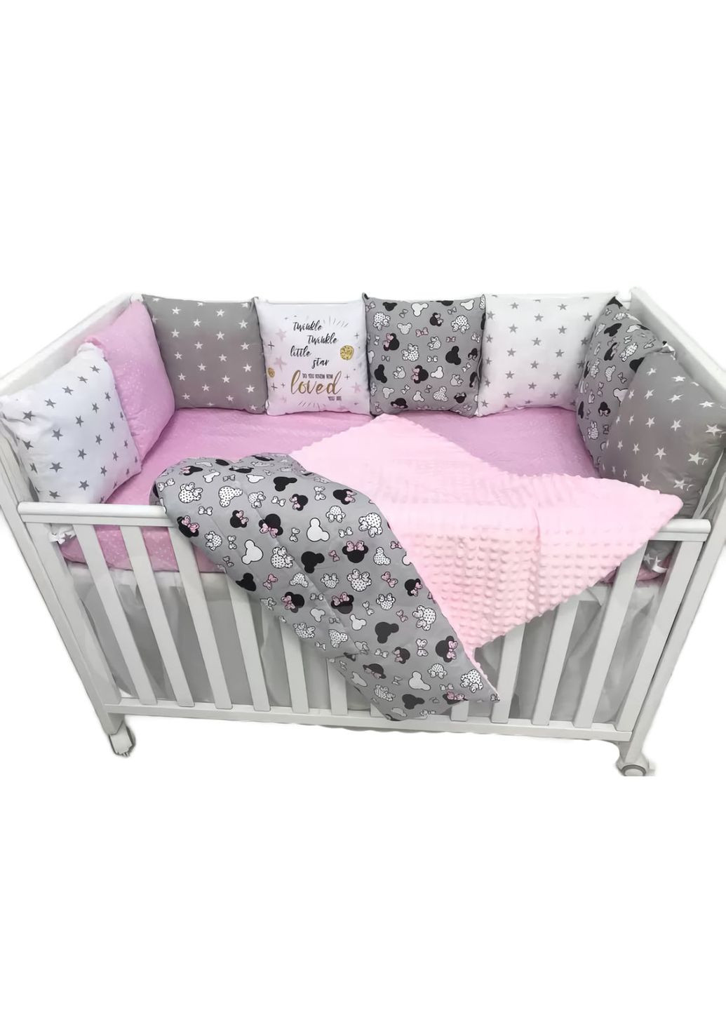 Детский набор в кроватку "Микки розовые" Moontime (354827250)