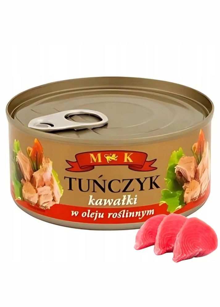Тунець філе в Соняшниковій олії Tunczyk Kawalki w Oleju roslinnym МК шматочки Омега-3 Євробанка 170г M&K (346085456)