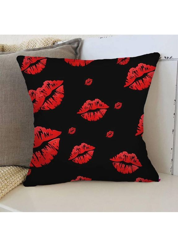 Подушка велюрова Цьом двосторонній 3D принт наволочка на блискавці 35×35 см Україна ТД (369658824)