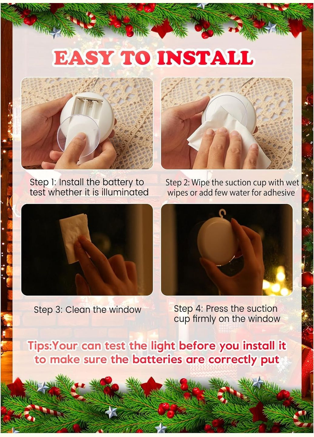 Новорічний декор на стіну 1шт Amazon (333194977)