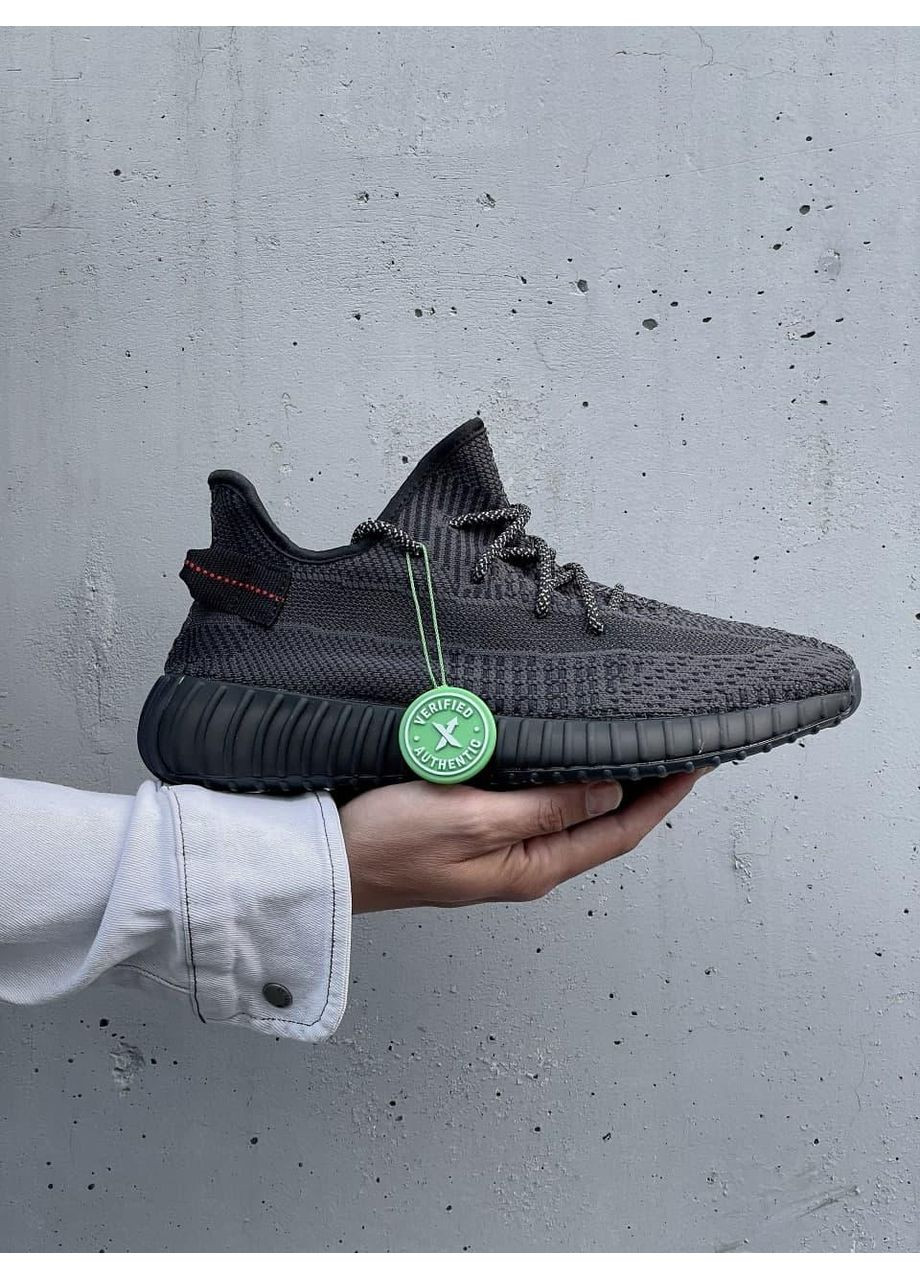 Черные демисезонные кроссовки мужские adidas yeezy boost 350 v2 black адидас изи буст No Brand