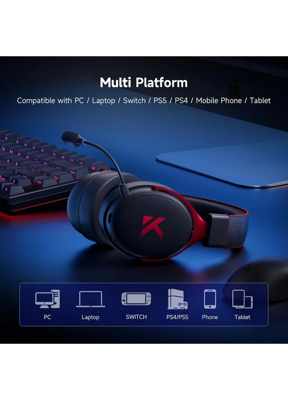 БЕЗДРОТОВІ Навушники V9 Pro Black-Red, червоно чорного кольору ігрові навушники Mchose (399455369)