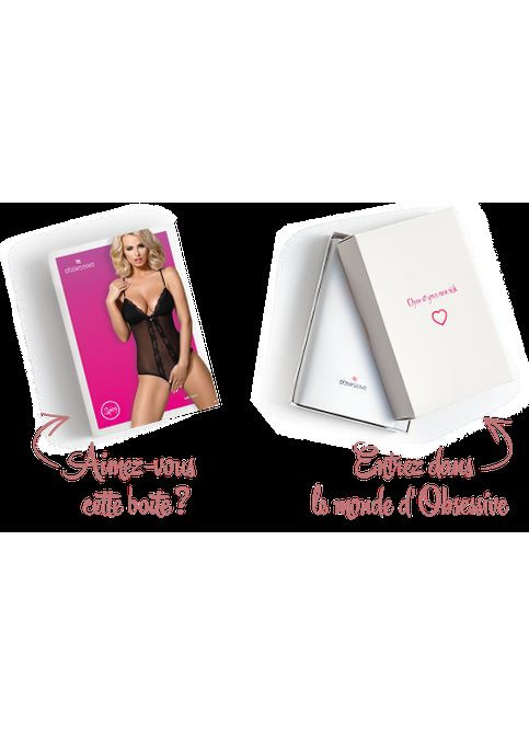 Сітчастий боді з відкритими сідницями 841-TED-1 teddy S/M, чорний Obsessive (358890717)