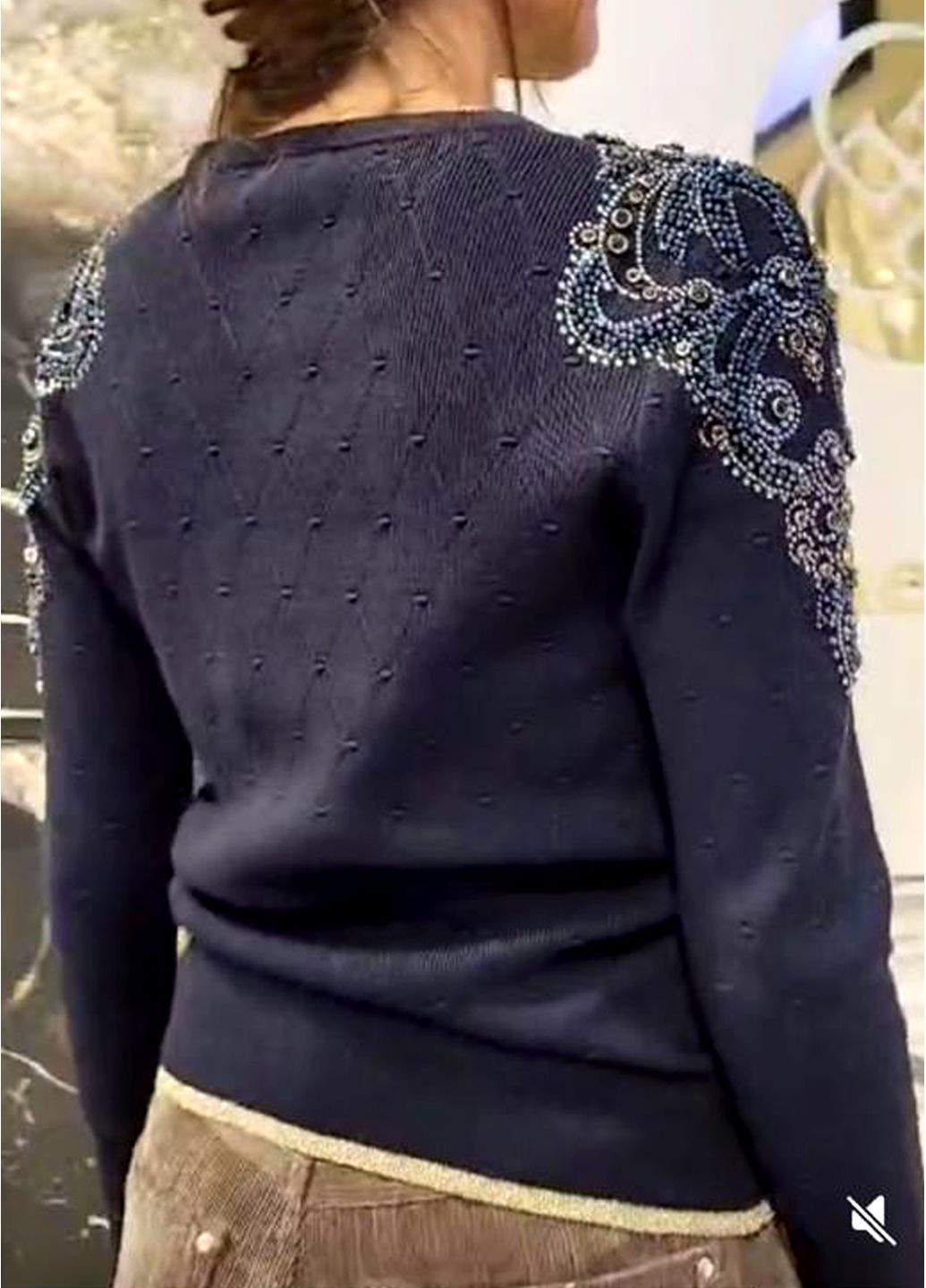 Синій демісезонний синій светр зі стразами dishe. Fashion