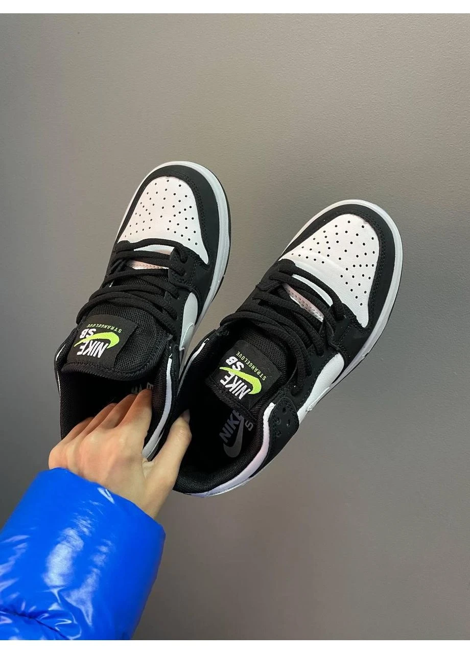 Білі кросівки чоловічі nike sb dunk low retro white black найк сб данк білі демісезон No Brand
