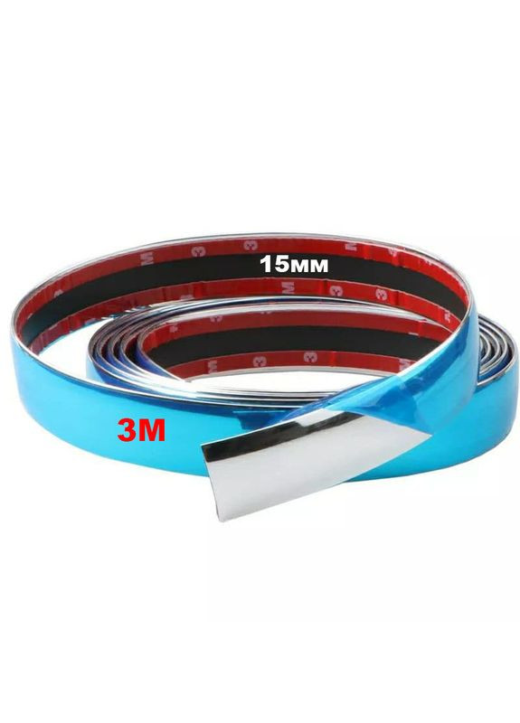 Молдинг стрічка для авто самоклейна, хромований молдинг, хром стрічка (3Мскотч,ширина 15 мм,ціна за 1 м) No Brand (362669691)