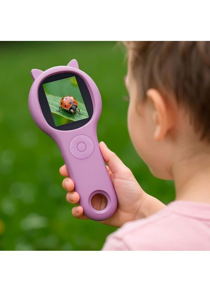 Дитячий цифровий мікроскоп з підсвічуванням і лупою бузковий Losso (367984484)