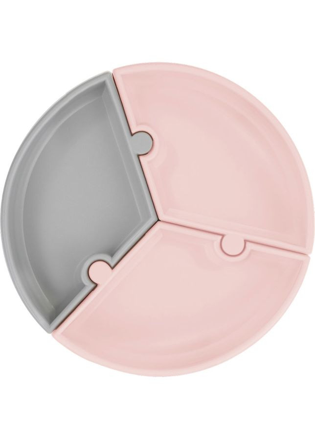 Секционная тарелка Puzzle на присоске 19 см Pinky Pink/Powder (101050058) MinikOiOi (323109685)