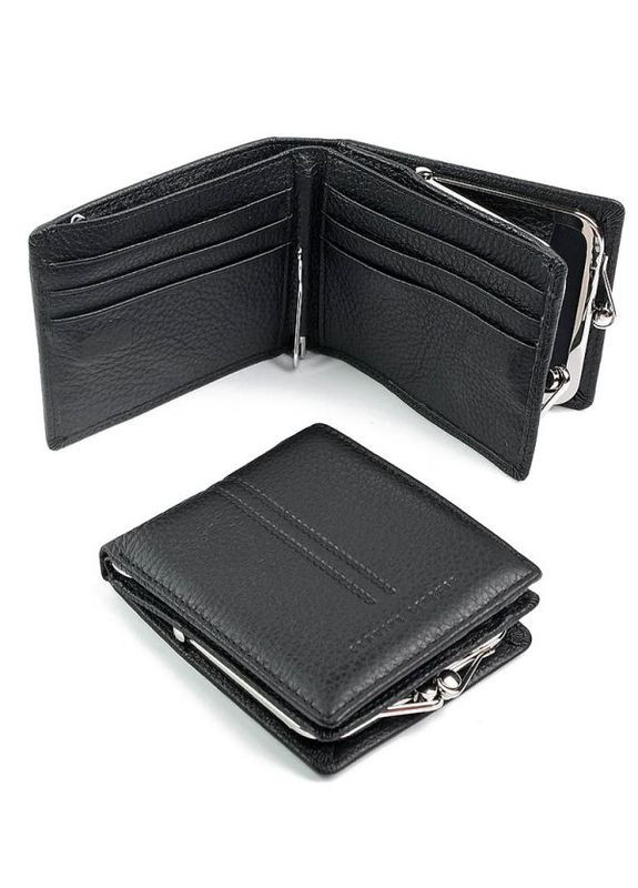 Жіночий шкіряний гаманець чорний No Brand (292920444)