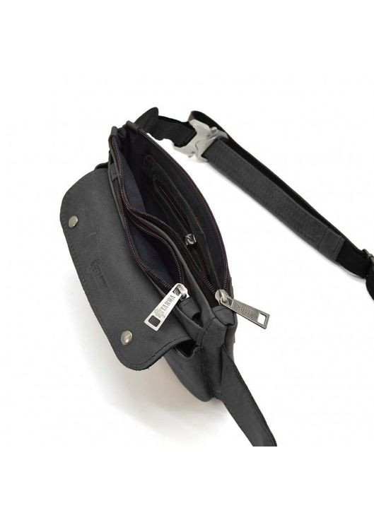 Cумка на пояс кожаная, бананка RA-8136-3md черный крейзи TARWA (298684573)