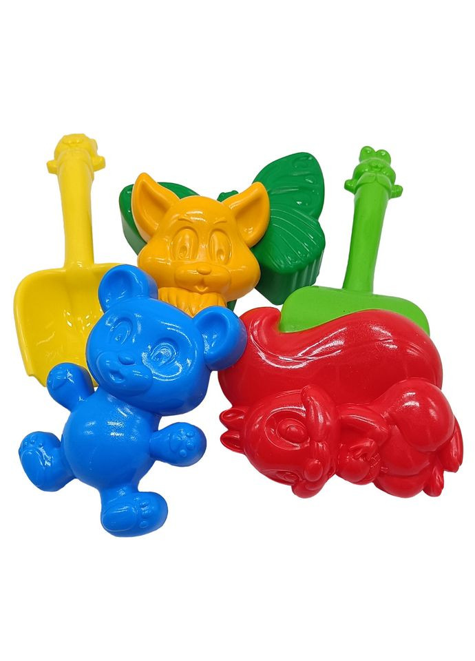 Набір для пісочниці "Незабудка №4" 0954 лопатка, граблі, пасочки Colorplast (355692877)