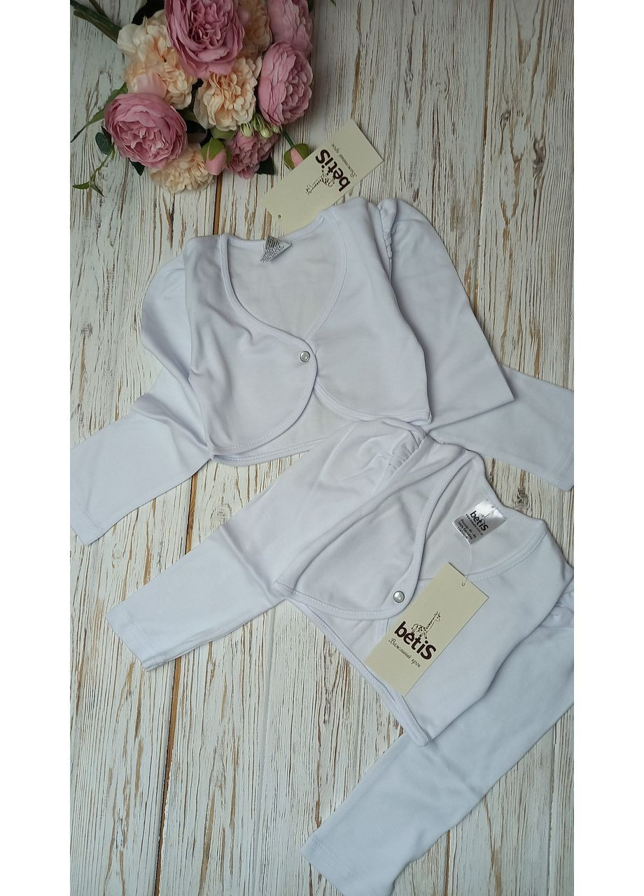 Хлопковое белое болеро для девочки под платье накидка BetiS (345742988)