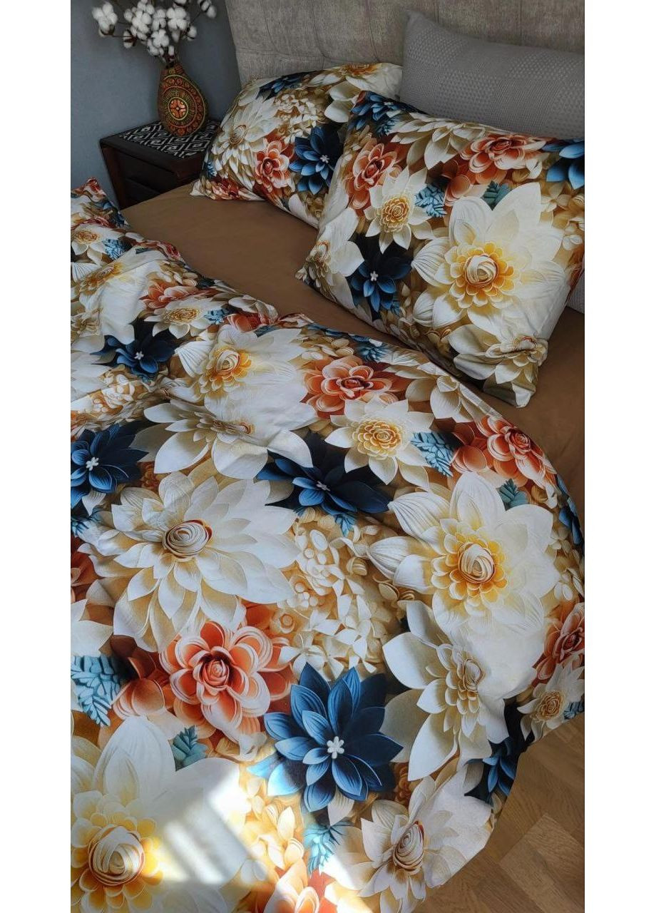 Постільна білизна з резинкою Оранжерея, ранфорс Сімейний розмір, наволочки 70/70 No Brand (364220180)