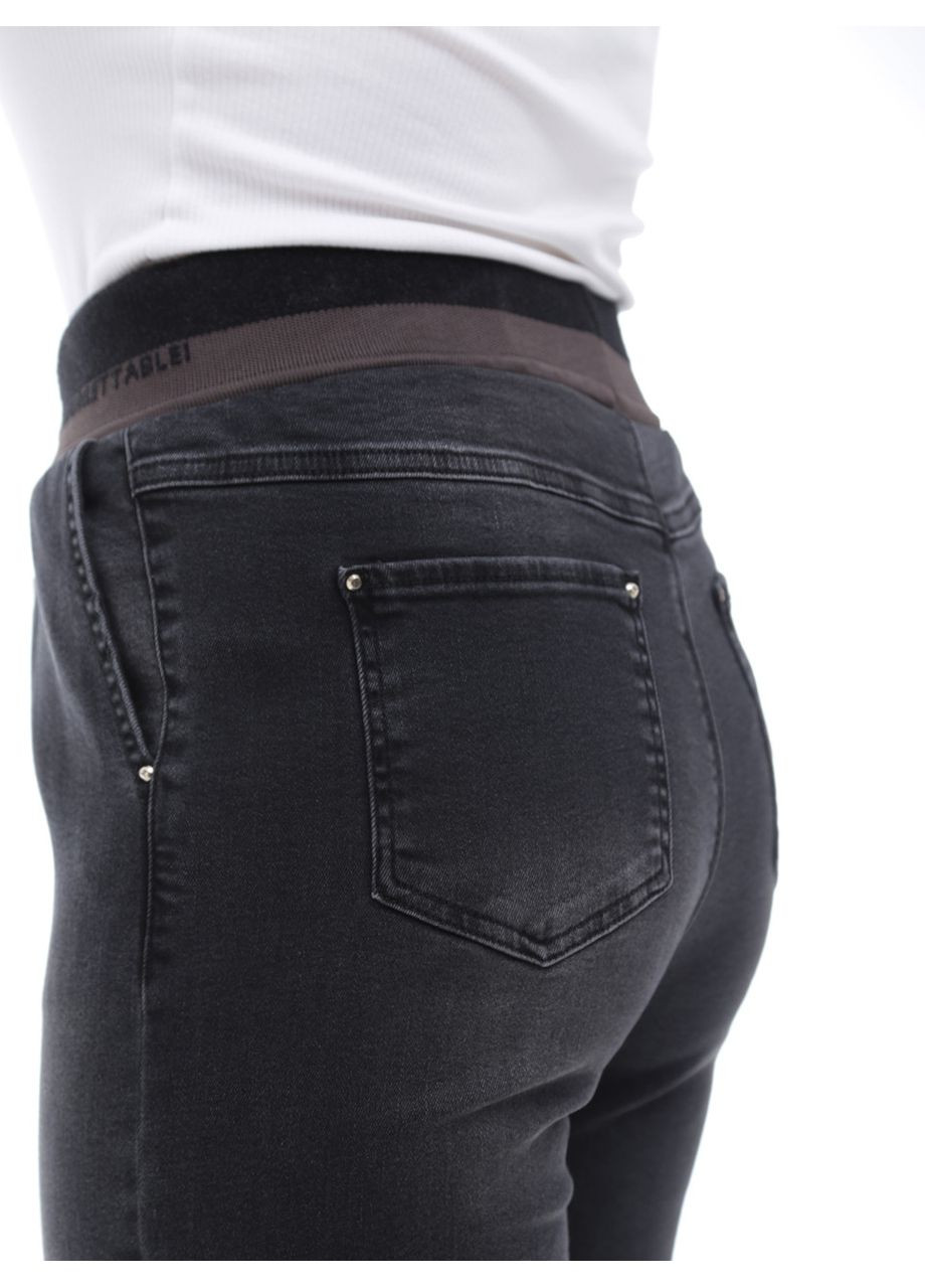 Джинсы женские серые МОМ пояс на резинке большой размер MOM Estensivo - (303699562)