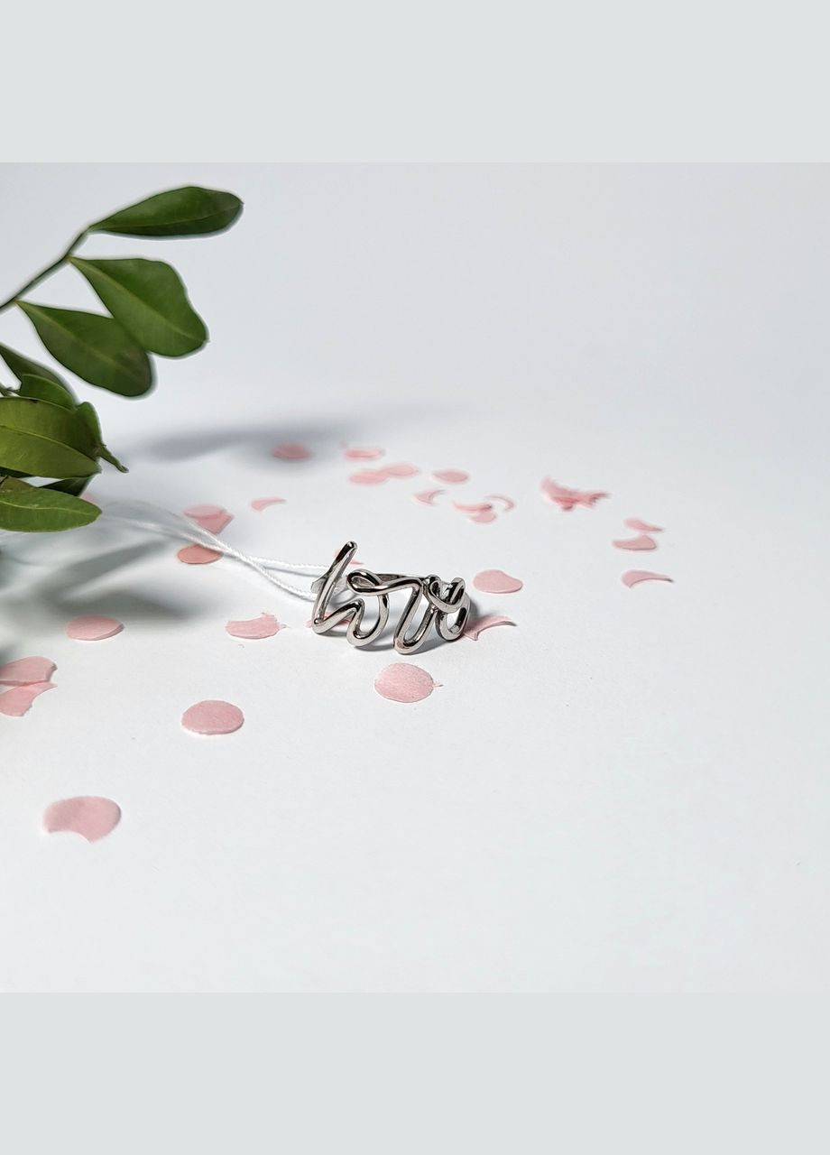 Серебряное кольцо колечко без камней Любовь размер серебро 925 пробы Родированное 1528 1.36г No Brand (316323680)