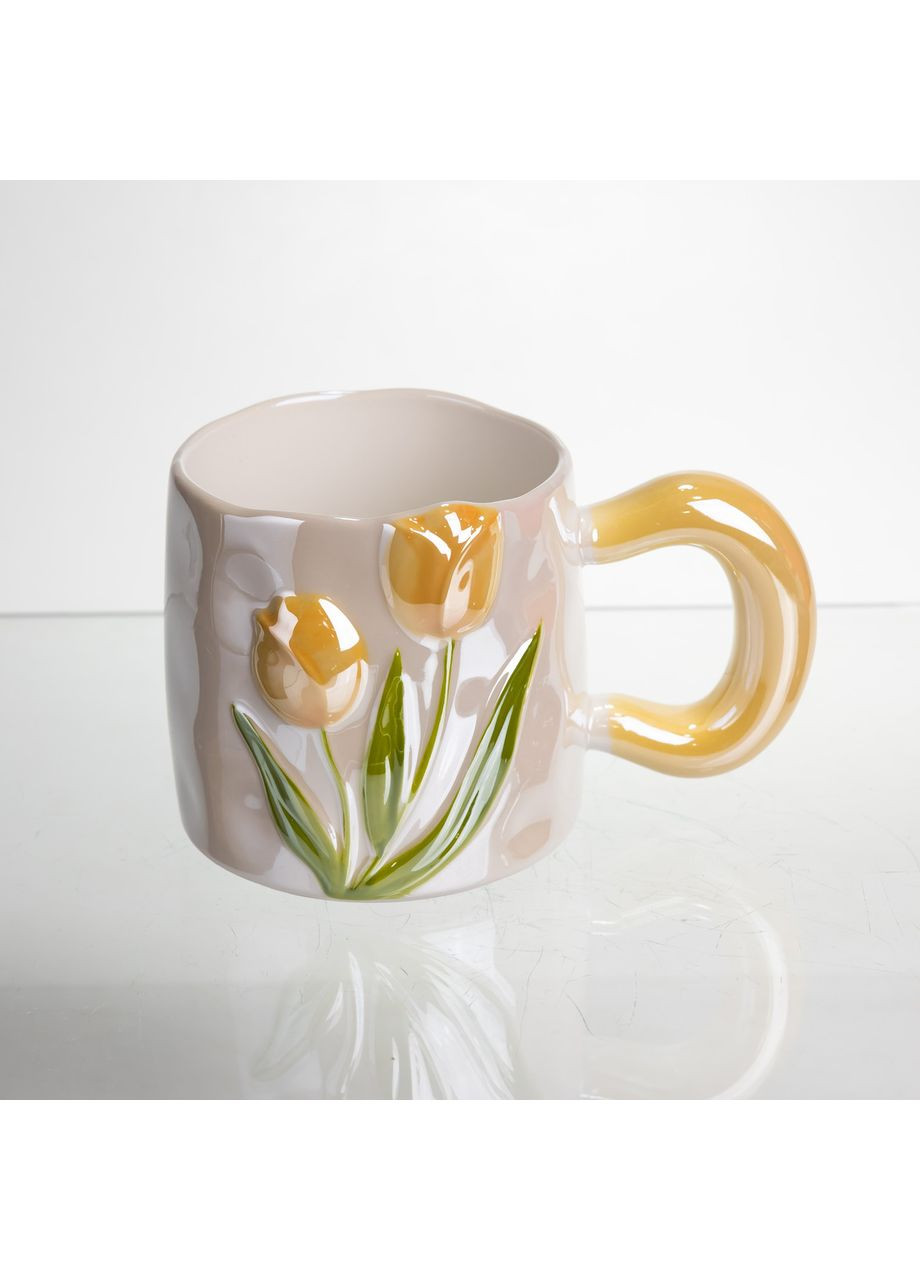 Чашка порцелянова Тюльпан 400 мл, жовтий FM-40B (A-047556) Yiwu (369724060)