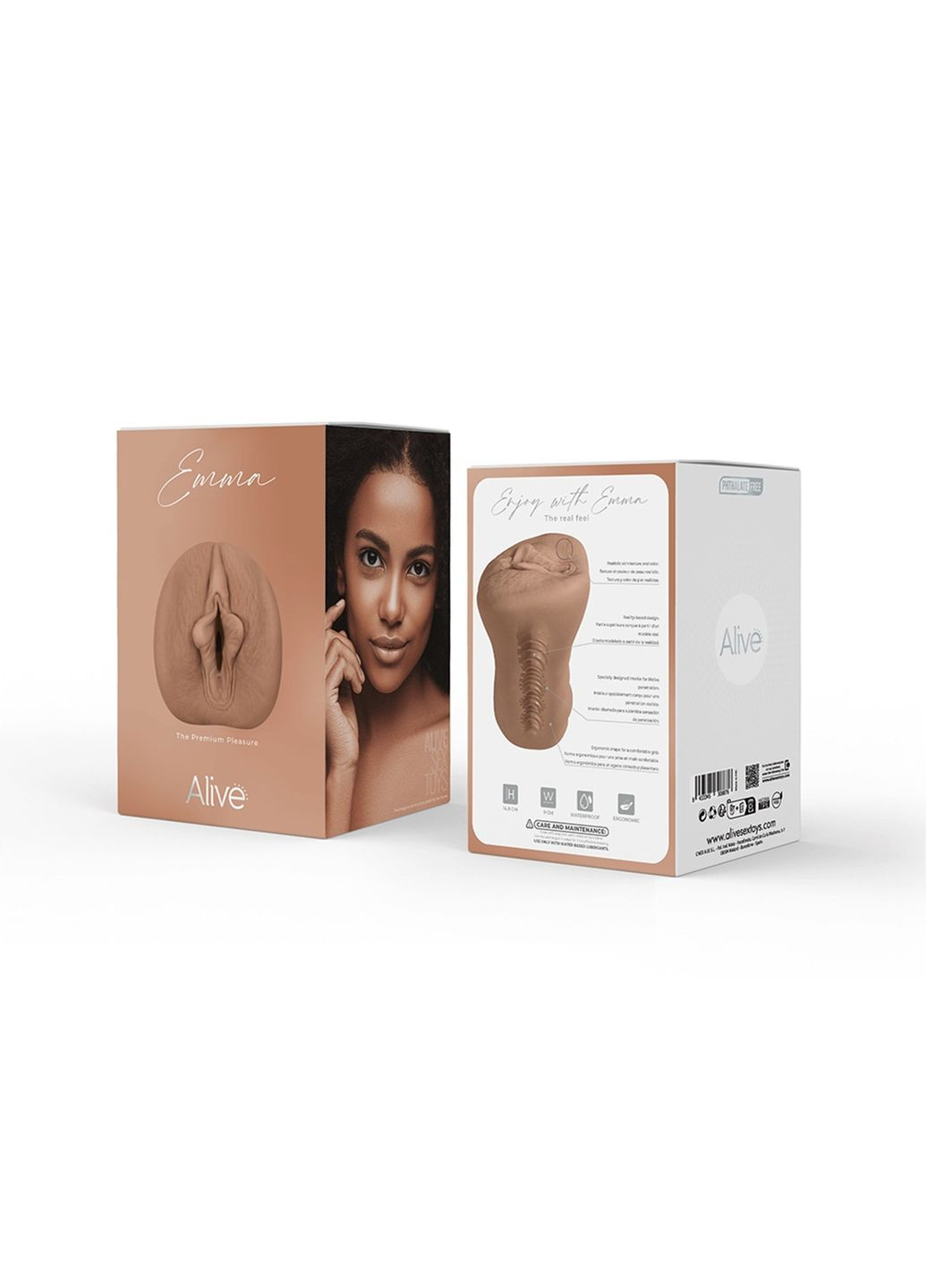 Мастурбатор вагіна Emma реалістичний, коричневий, M Alive (331168580)
