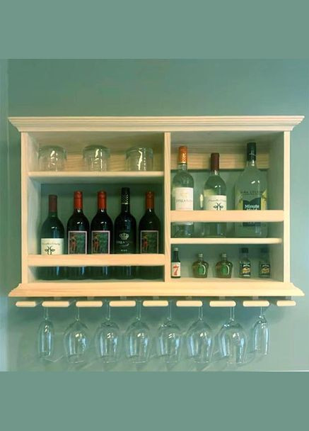 Настенная винная полка из дерева Ситара бланже (ПНК-008901) No Brand (327425590)