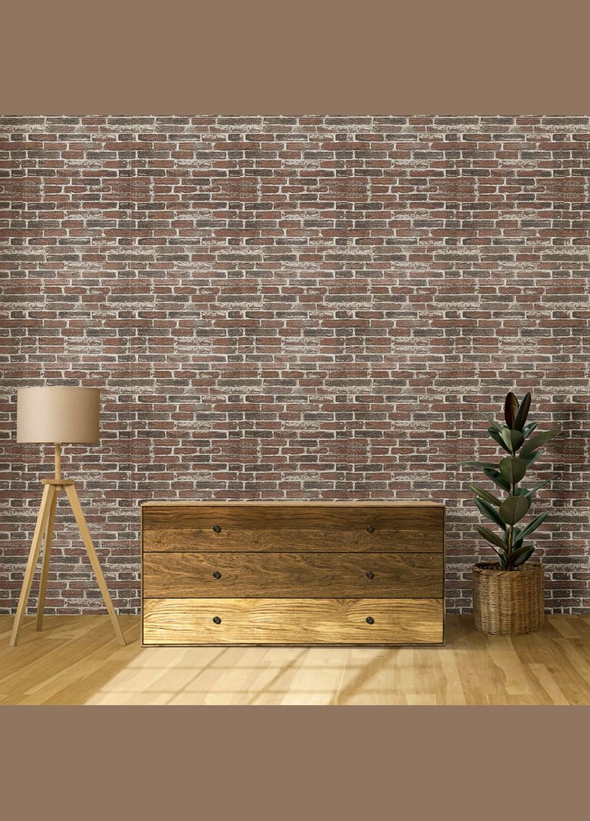 Самоклеюча 3D панель під червону катеринославську цеглу 19600x700x3мм SW-00001333 Sticker Wall (315791373)