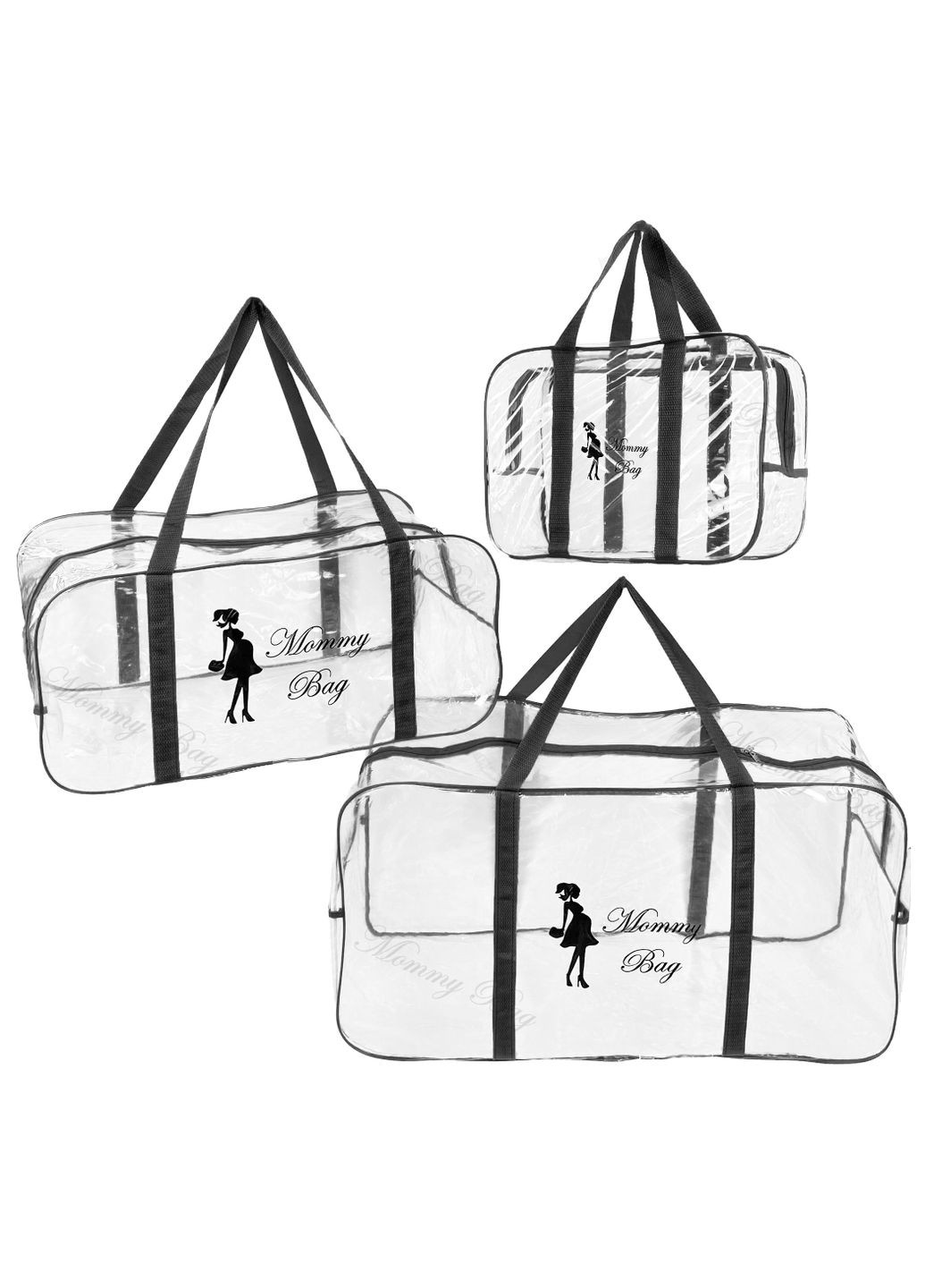 Набір із прозорих сумок у пологовий будинок (S, L, XL) Mommy Bag (280941919)