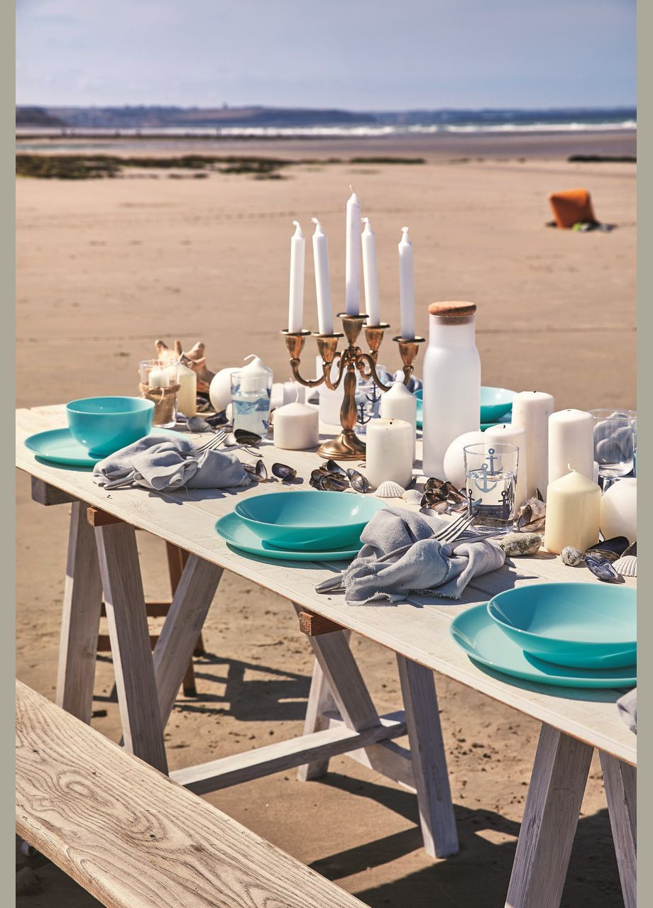 Тарелка десертная Diwali Light Turquoise круглая бирюзовая 19 см (P2613) Luminarc (337128632)