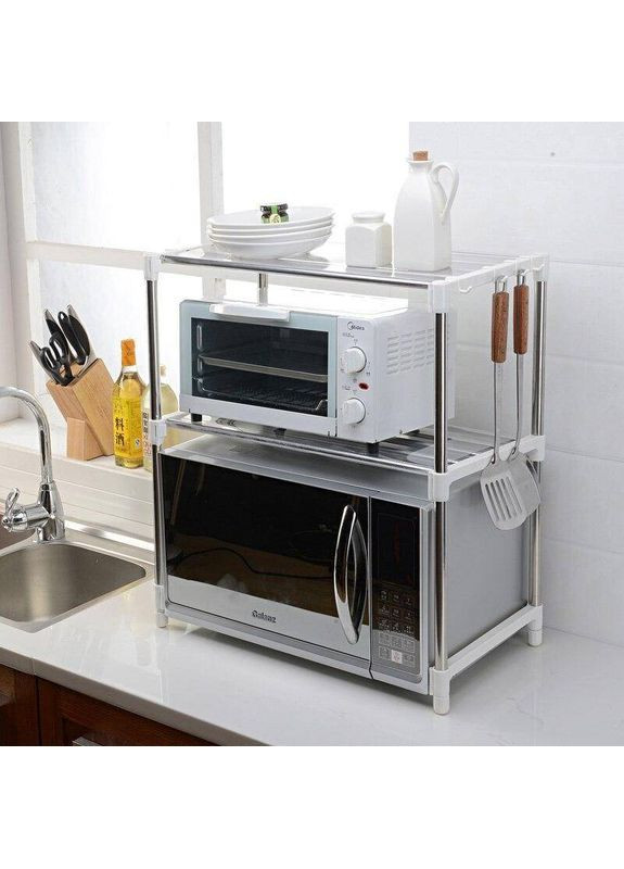 Кухонна полиця для мікрохвильової печі органайзер настільний етажерка стелаж на 2 яруси No Brand (360531927)