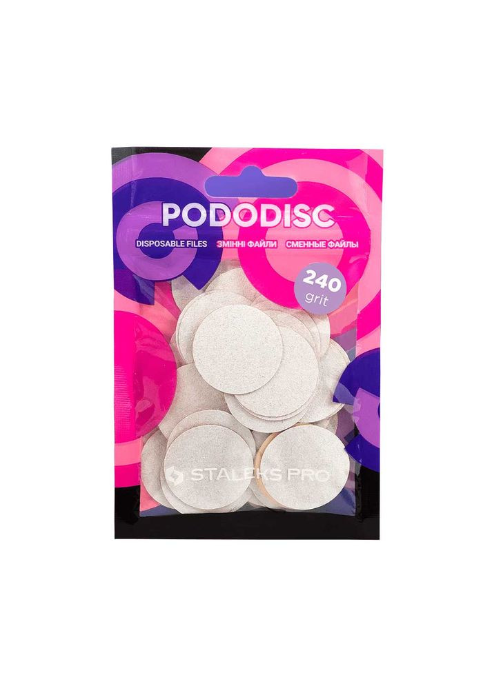 Сменные файлы белые для педикюрного диска L 240 грит Pododisc, 50 шт Staleks PRO (352175929)