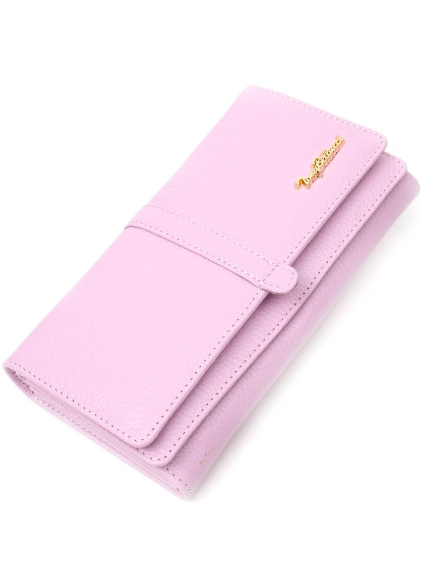 Женский кошелек с большим количеством отделений нежного цвета из натуральной кожи 21958 Лиловый Tony Bellucci (329146857)