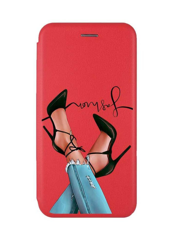 Чохол-книжка червоний з малюнком на Xiaomi Redmi Note 14 4G Ніжки (принт 60) Creative (364688111)