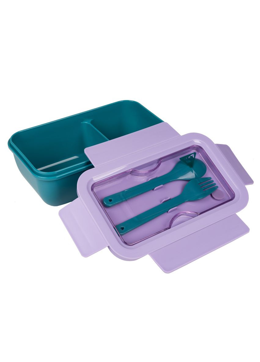 Ланч-бокс з приладами Fusion 708170 850 мл фіолетовий із зеленим Yes (361398673)