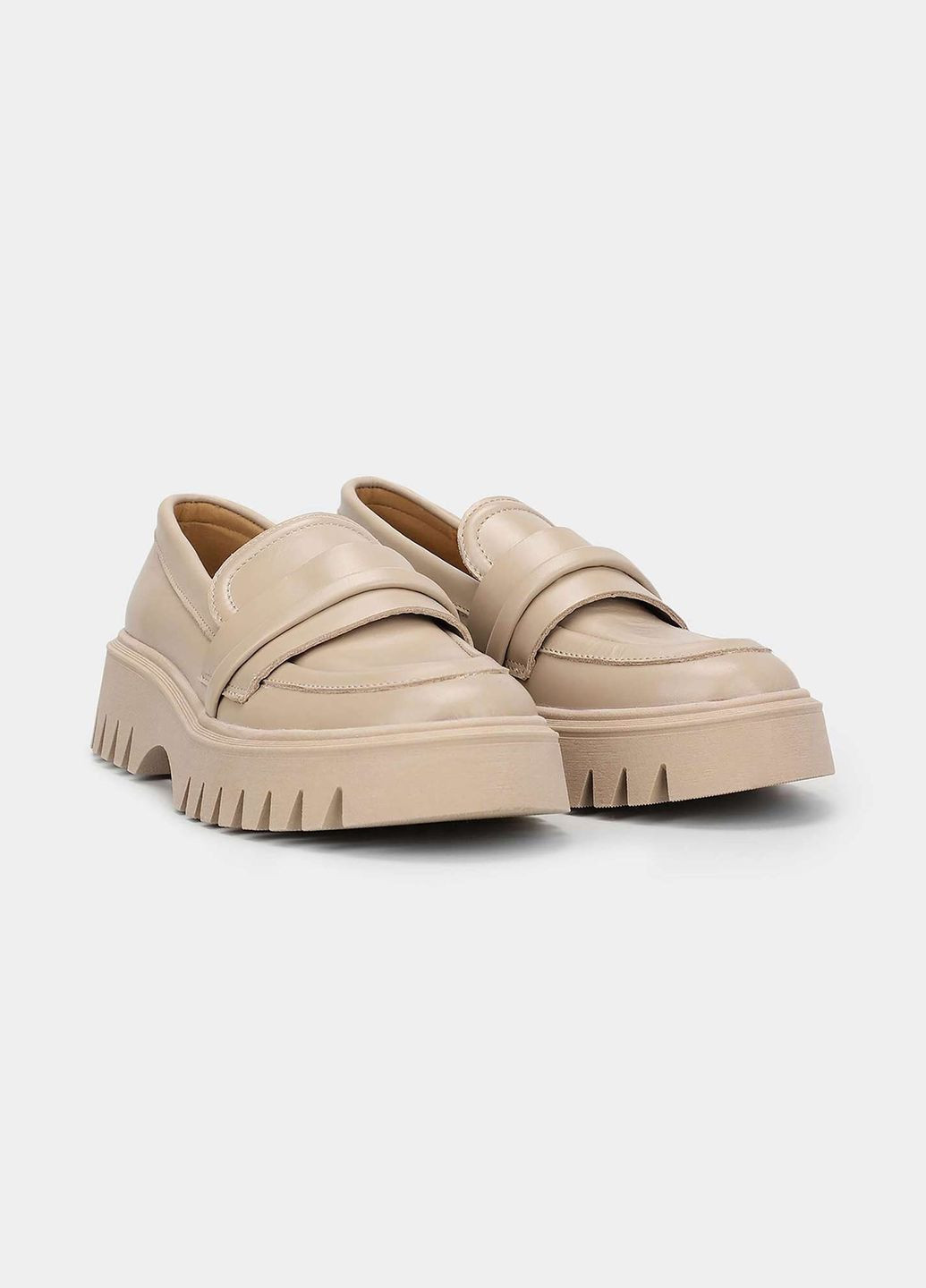 Garne Жіночі лофери бежевий з натуральна шкіра, україна — літо (264202151)