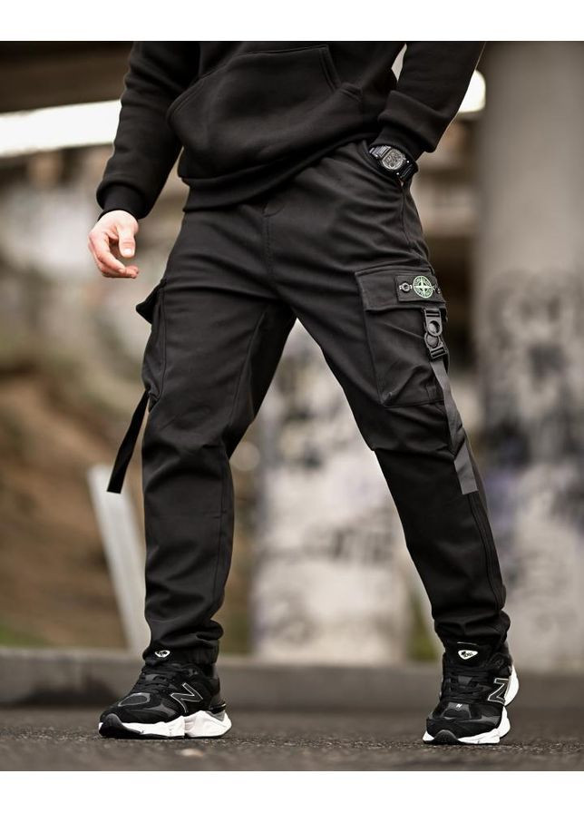 Зимові штани джогери stone Black No Brand (372006370)