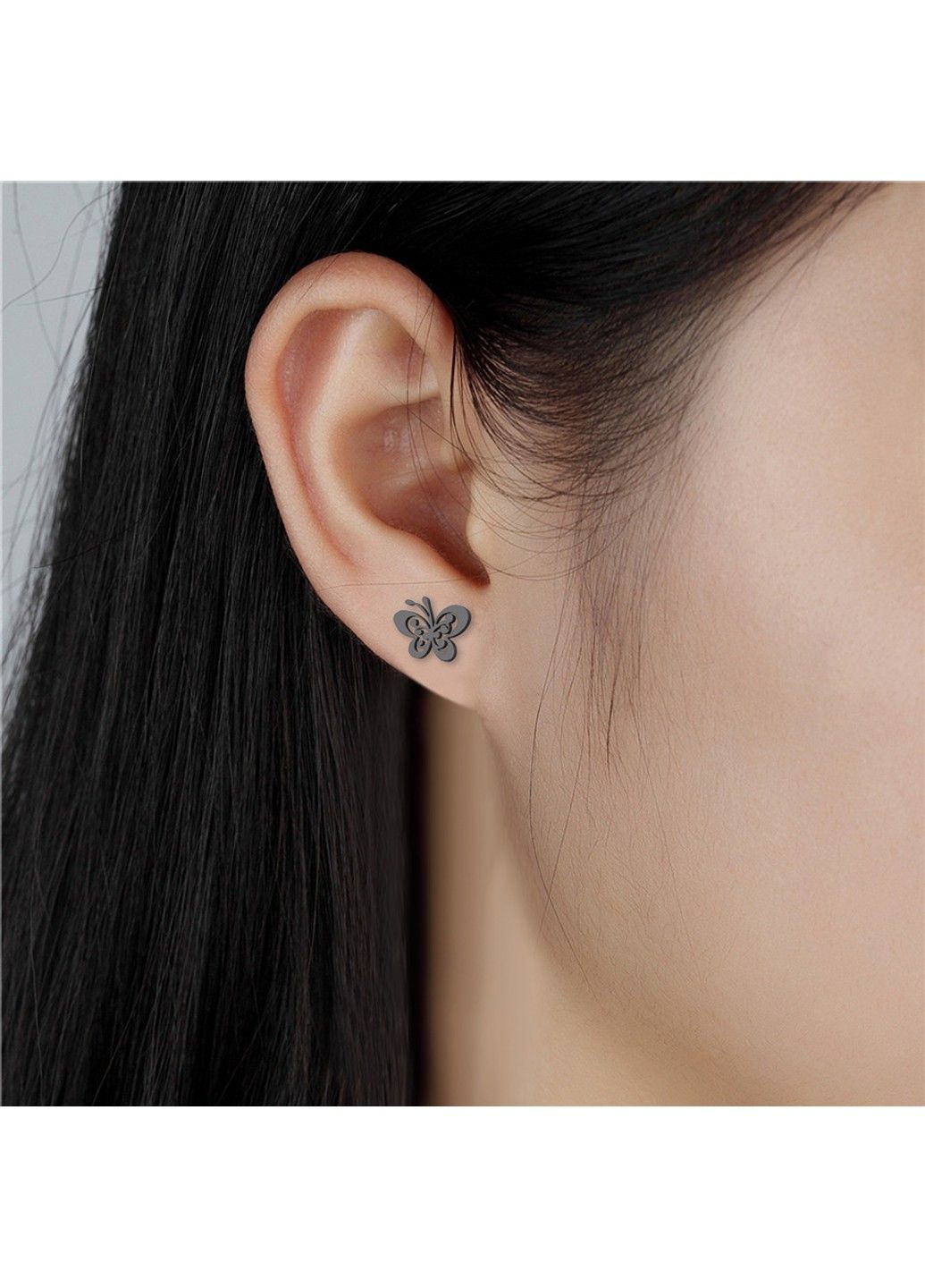 Сережки метелик з нержавіючої медичної сталі з емаллю ES-158 No Brand (299330570)