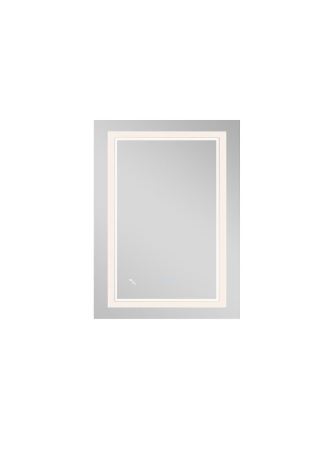 Дзеркало Cardinal 600х800 з LED-підсвічуванням Touch, з антизапотіванням, з димером, рег. темп. кольору (3000-6500K) QT0478C6080 Qtap CA1 (341326457)