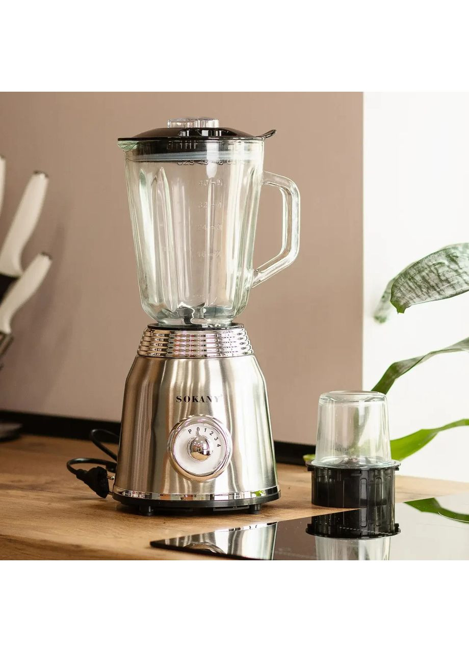 Блендер зі скляною чашею 1,5 літра потужний блендер для коктейлів та смузі колка льоду ProDobro (364191041)