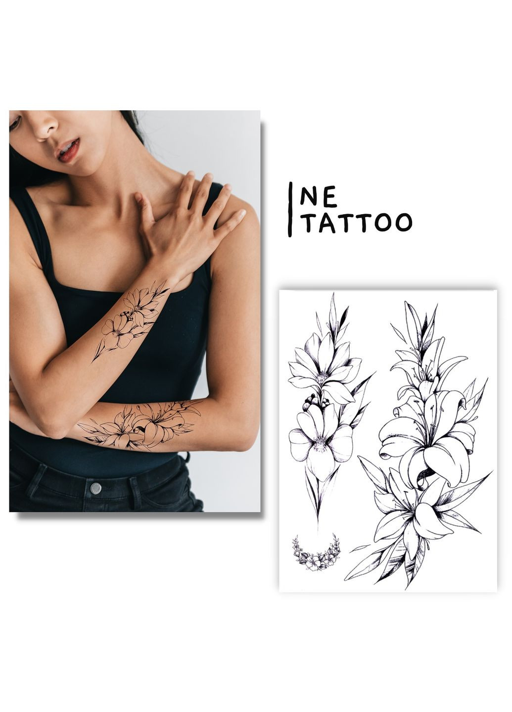Тимчасове водостійке тату "Лілії" No Brand (312537992)
