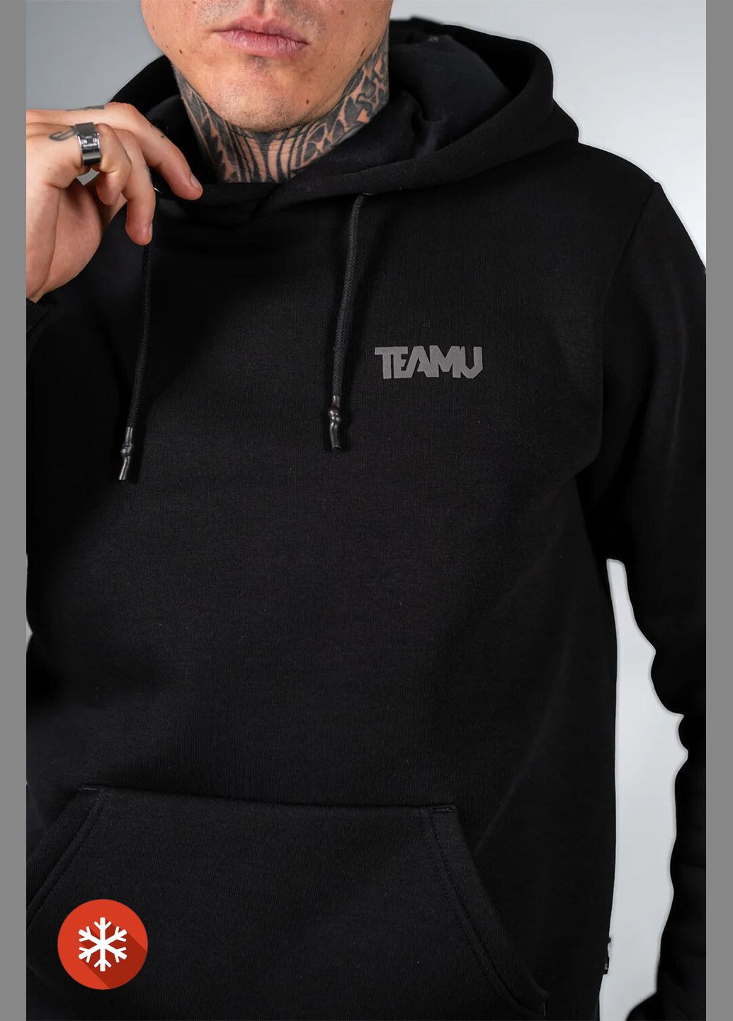 Чоловічий теплий худі на флісі Basic 3 Чорний Teamv (316354863)