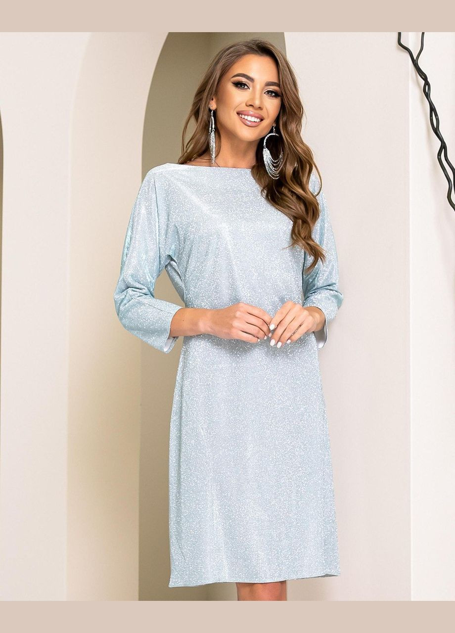 Мятное праздничный, коктейльное, вечернее нарядное платье с блестящим напылением No Brand