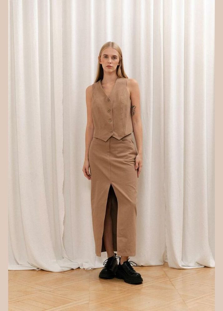 Жилет з V-подібним вирізом на ґудзики MKAZ6515-3 Modna KAZKA (336934197)