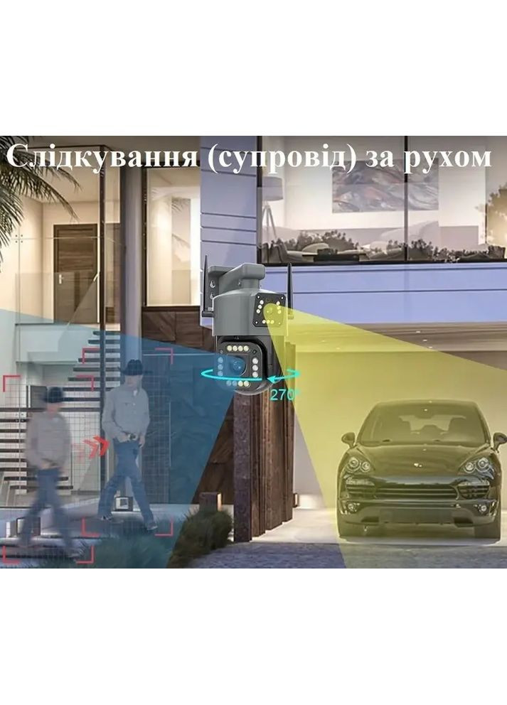 Вулична 4G-камера V380 8 Мп 2 об'єктива віддалений перегляд підтримання SIM-карток обертання сигналізація GOPRO NNV380 (361205057)