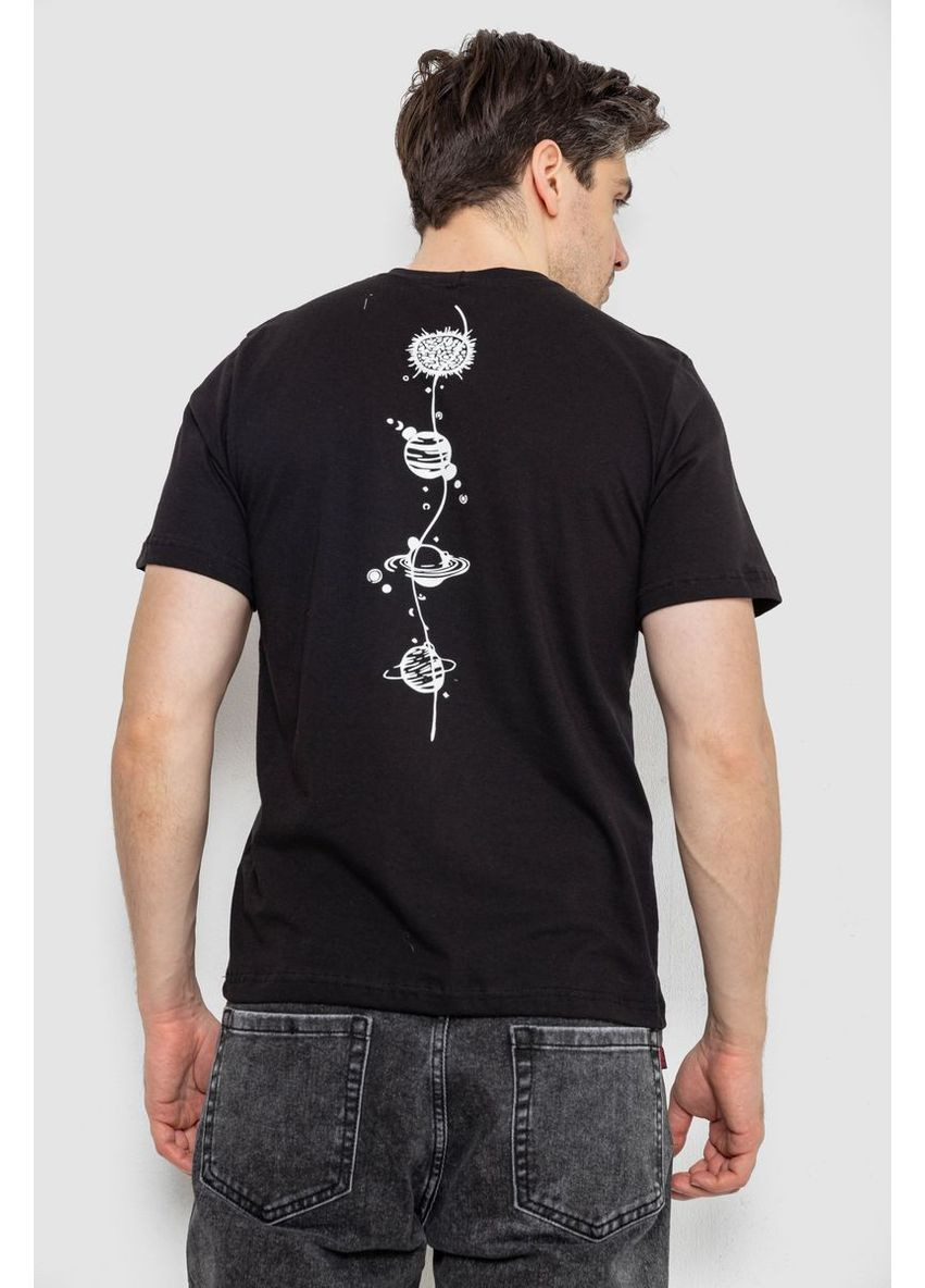 Черная футболка мужская с принтом,, 241r1907 Ager