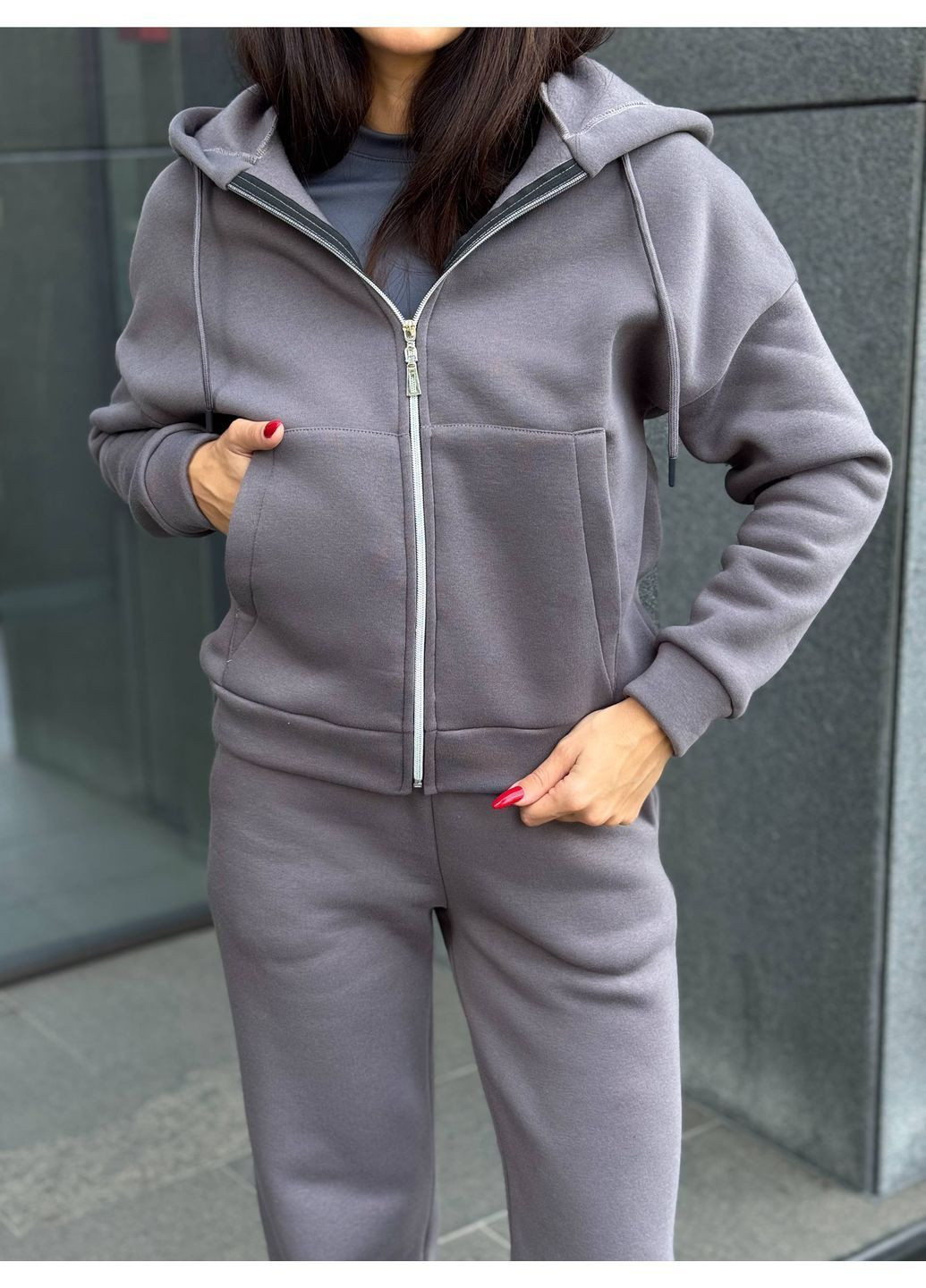 Трендовий костюм трійка з імітацією білизни на флісі 😍 Luna (371641140)