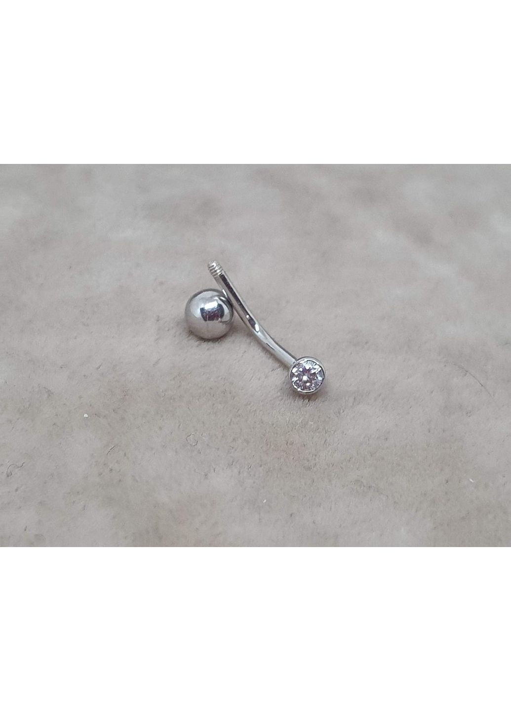 Срібна сережка для пірсингу пупка. 7015U UMAX (352196535)