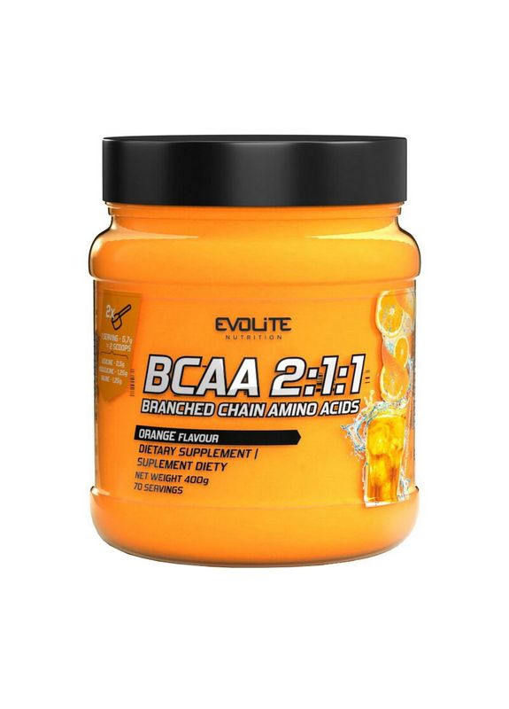 Аминокислота BCAA BCAA 2:1:1, 400 грамм Апельсин Evolite Nutrition (334704588)