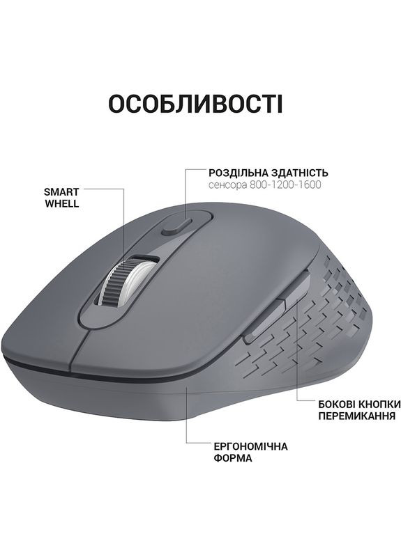 Мышь M230G Silent Click Wireless Gray (M230G) OfficePro (306940844)