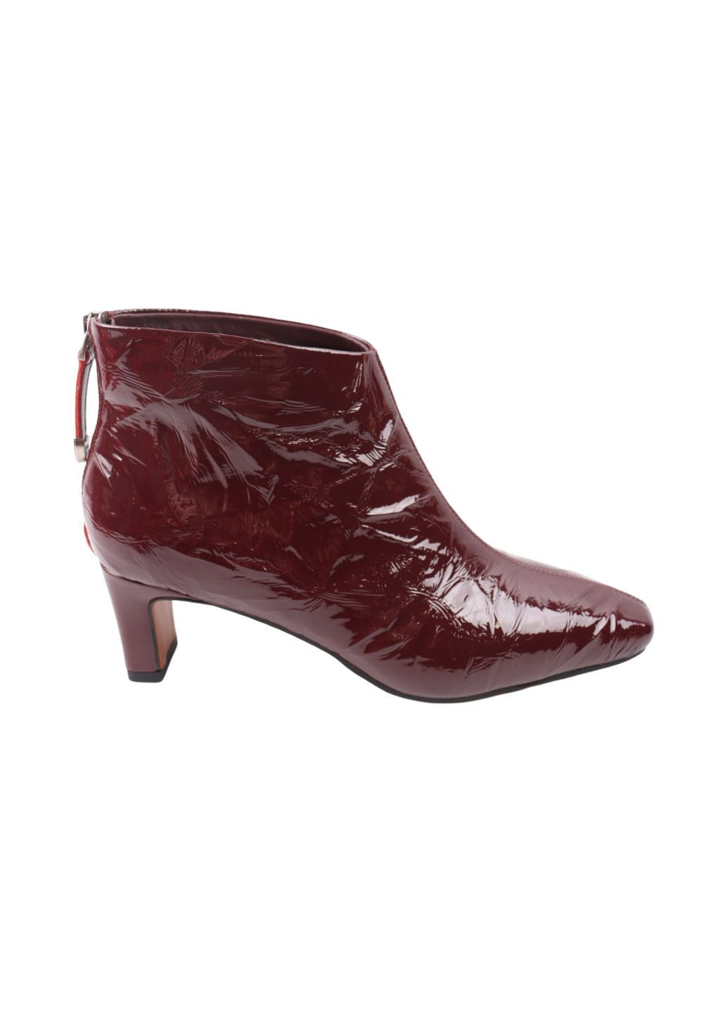 Бордовые ботильоны женские бордовые натуральная лаковая кожа Berisstini 347-25DH