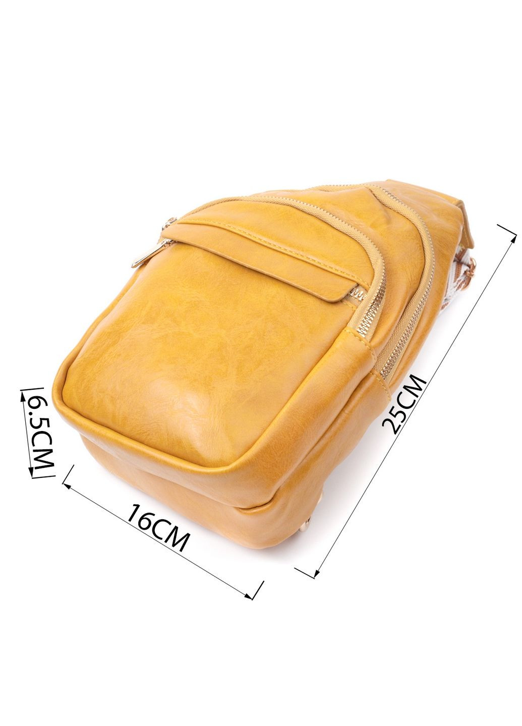 Яскрава жіноча сумка з однією лямкою через плече з гладкої екошкіри 16х25х6,5 см Vintage (315875016)